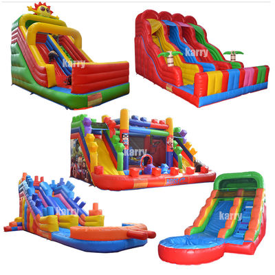 Deslizador de bloques de construcción de color personalizado Deslizador de salto húmedo y seco inflable para diversión al aire libre