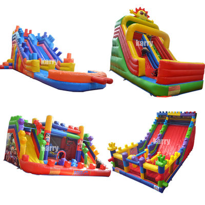 Deslizador de bloques de construcción de color personalizado Deslizador de salto húmedo y seco inflable para diversión al aire libre