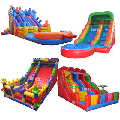 Deslizador de bloques de construcción de color personalizado Deslizador de salto húmedo y seco inflable para diversión al aire libre