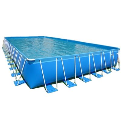 Piscina de marco mental rectangular con logotipo de impresión digital de 0.9 mm de material de PVC