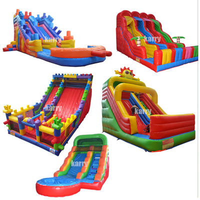 Deslizador de bloques de construcción de color personalizado Deslizador de salto húmedo y seco inflable para diversión al aire libre