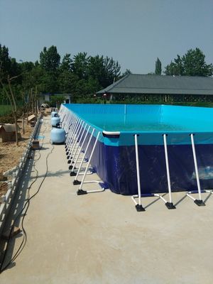 Piscina de marco mental rectangular con logotipo de impresión digital de 0.9 mm de material de PVC