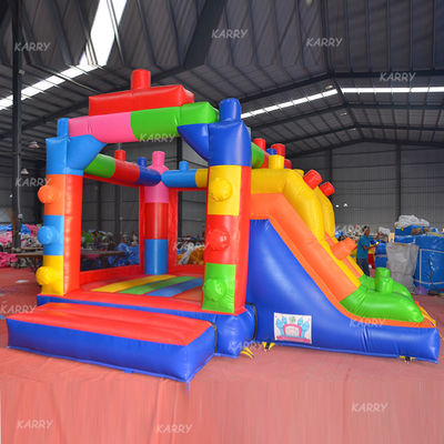 Personalizar Acceptado MiNi Bounce House Bloque de construcción castillo inflable con tobogán