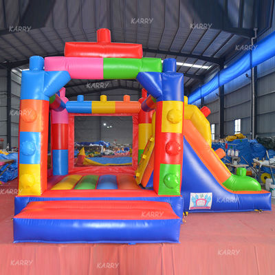 Personalizar Acceptado MiNi Bounce House Bloque de construcción castillo inflable con tobogán