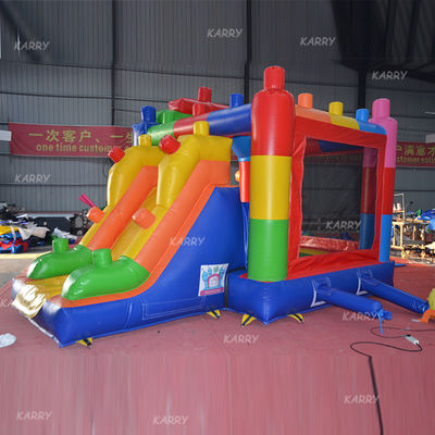 Personalizar Acceptado MiNi Bounce House Bloque de construcción castillo inflable con tobogán