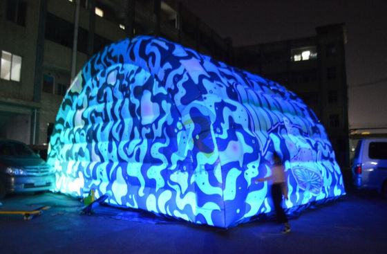 Parque de juegos al aire libre colorido Led Tenda de entrada del túnel inflable para la promoción del evento