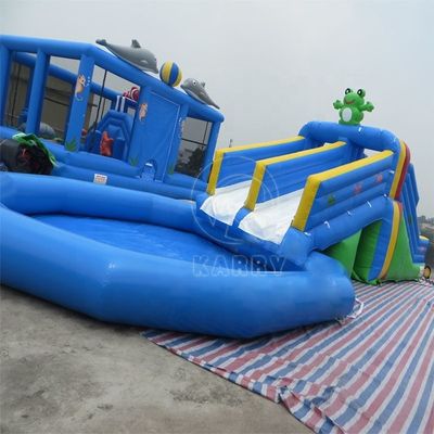Diseño de toboganes de agua inflables duraderos y piscina para el entretenimiento de los niños