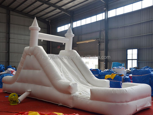Slide de castillo inflable de combinación de gas White Slide con soplador C / E o U / L estándar