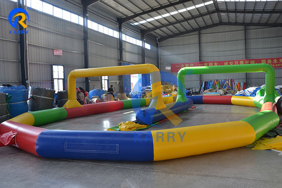 Juegos al aire libre Comercial Inflatable Sport Zorb Ball Go Kart Track para niños y adultos