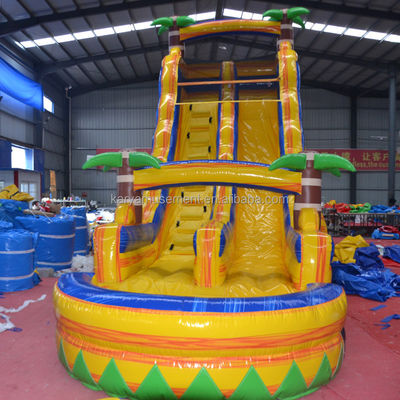 Certificado de color personalizado CE/EN71/EN14960 tobogán de salto en agua inflable con piscina