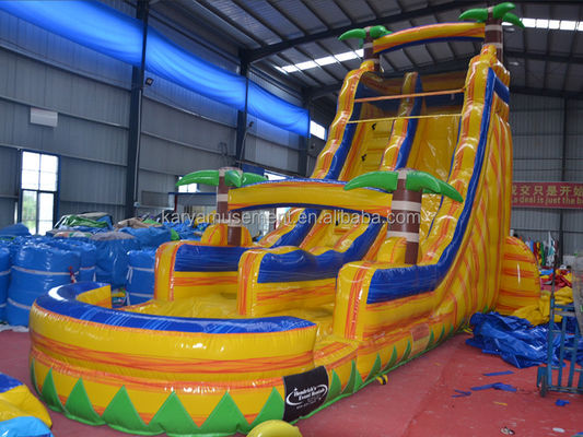 Certificado de color personalizado CE/EN71/EN14960 tobogán de salto en agua inflable con piscina