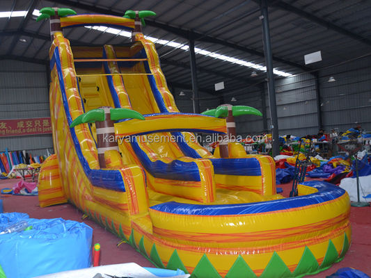 Certificado de color personalizado CE/EN71/EN14960 tobogán de salto en agua inflable con piscina