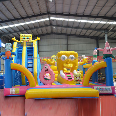 Trampolín inflables para niños con certificación CE/EN71/EN14960 y castillo Bob Esponja