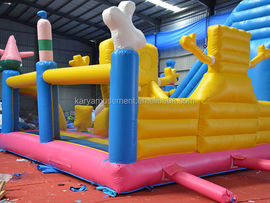 Trampolín inflables para niños con certificación CE/EN71/EN14960 y castillo Bob Esponja