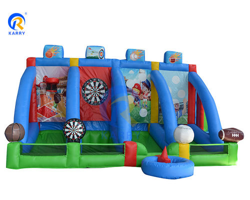 Juegos deportivos interactivos de tiro Arena PVC Carnaval inflable al aire libre Juegos de bolas 4 en 1