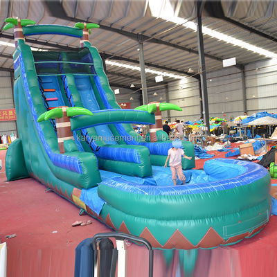 29 pies de salto tropical tobogán acuático piscina patio comercial tobogán acuático de palma grande con piscina