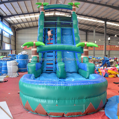 29 pies de salto tropical tobogán acuático piscina patio comercial tobogán acuático de palma grande con piscina