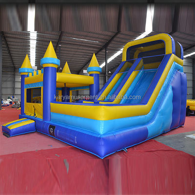 Personalizar Acceptado PVC Vinyl Tarpaulin Inflable castillo de salto con piscina y tobogán