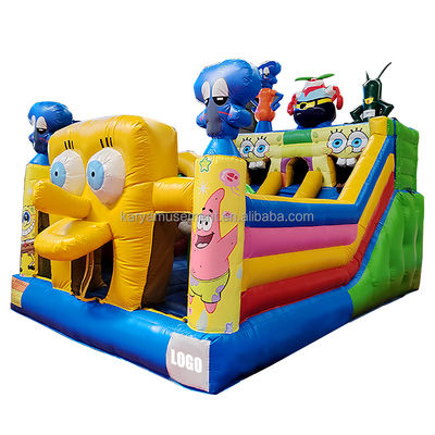 Color personalizado inflables Parque Bob Esponja tema castillo de salto para adultos fiesta ciudad divertida