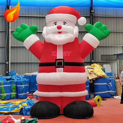 Fiesta de Navidad caliente 4 metros de altura Inflable gigante Santa Claus con características portátiles