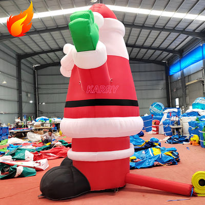 Fiesta de Navidad caliente 4 metros de altura Inflable gigante Santa Claus con características portátiles