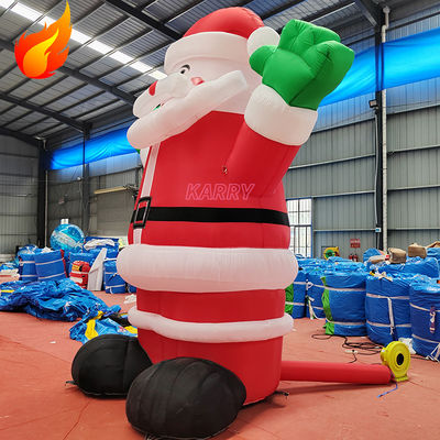 Fiesta de Navidad caliente 4 metros de altura Inflable gigante Santa Claus con características portátiles
