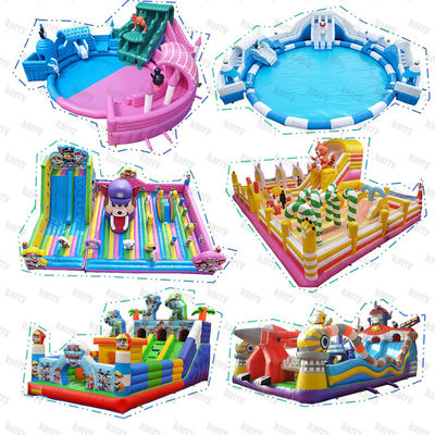 Unisex Water Fun 2024 Parque acuático inflable personalizado con tobogán portátil y castillo