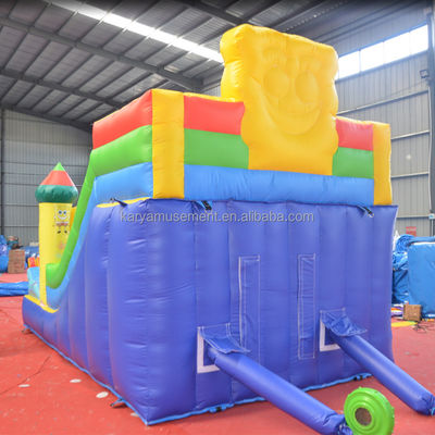 Comercial Inflatable Deslizamiento y tobogán para niños Muy bueno PVC Esponja-Bob SquarePants tobogán