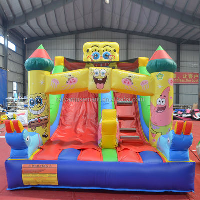 Comercial Inflatable Deslizamiento y tobogán para niños Muy bueno PVC Esponja-Bob SquarePants tobogán
