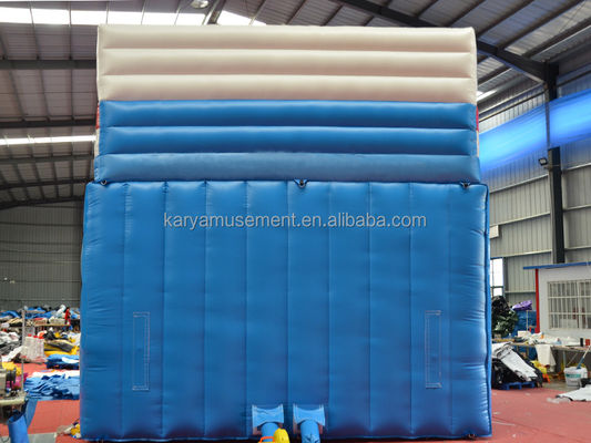 Deslizador de dragón azul inflable de grado comercial para adultos con 2 deslizadores y piscina de deslizamiento