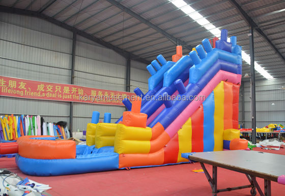 2023 Inflables al aire libre personalizados PVC Bloques de construcción coloridos Salto en el aire tobogán