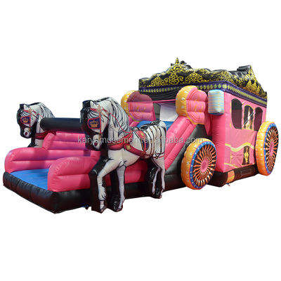 Casa de salto inflable con tema de carruaje de princesa deslizante Capacidad máxima 100-500 kg