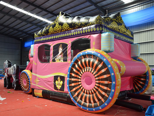 Casa de salto inflable con tema de carruaje de princesa deslizante Capacidad máxima 100-500 kg