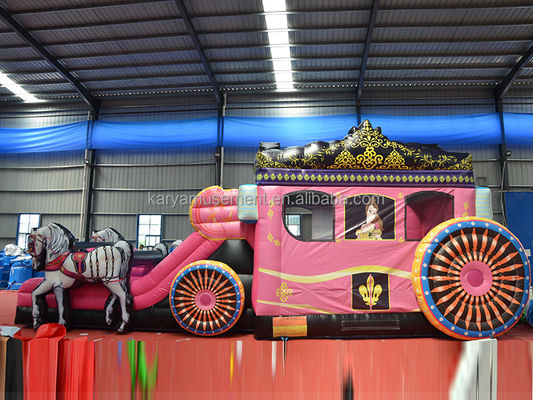 Casa de salto inflable con tema de carruaje de princesa deslizante Capacidad máxima 100-500 kg