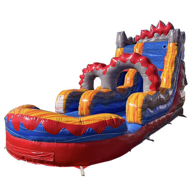 Transporte aéreo Flotable Lava Rush tema tobogán acuático con piscina y arco