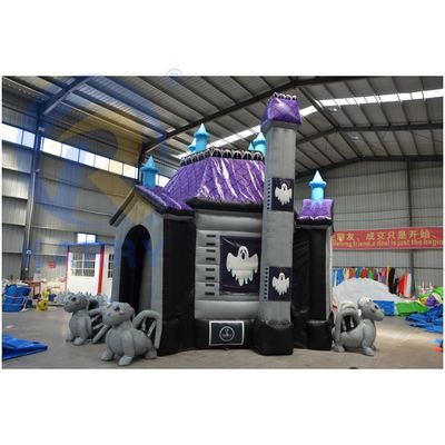EN14960 Arco de cráneo de Halloween inflable certificado Decoración personalizada de casas encantadas