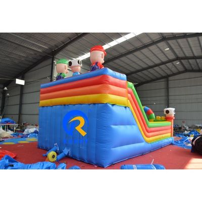 Jardín de juegos al aire libre para niños Mario Trampolín aerodinámico Inflable Castillo de salto con tobogán