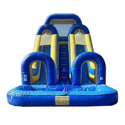 Niños grandes Piscina de salpicadura divertida PVC doble carril tobogán de agua inflable con tamaño personalizado