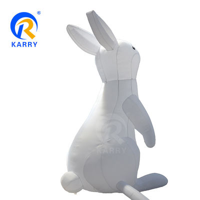 Iluminación LED Modelo de conejo blanco gigante globo inflable de PVC para marca comercial