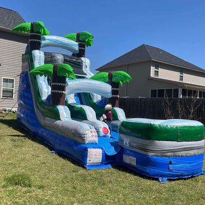 Tamaño adulto Jumper inflables PVC Slides de salto aerodinámico inflables Combo con piscina de salto