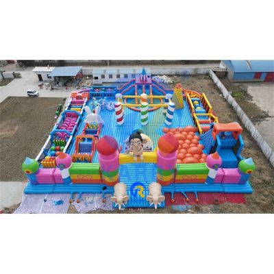 Parque de diversiones inflables al aire libre para niños Curso de obstáculos de lona de PVC comercial