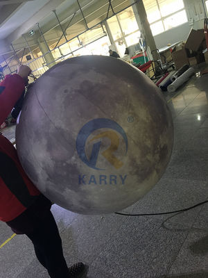Impresión digital Modelo de luna inflable con luz LED para eventos Color personalizado