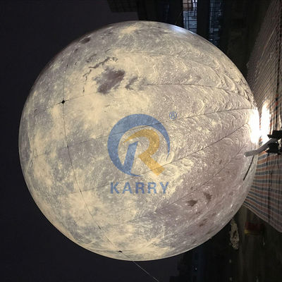 Impresión digital Modelo de luna inflable con luz LED para eventos Color personalizado