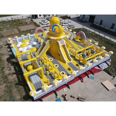 PVC Tarpaulin Custom Parque temático inflable más grande del mundo para niños unisex Casa de rebote