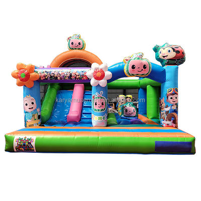 CE/EN71/EN14960 Certificado Cocomelón Temático Partidario de niños Trampolín con tobogán