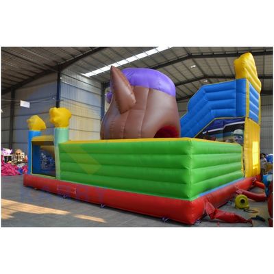 Portátil de color amarillo con tobogán de castillo inflable Parque acuático porteros para el entretenimiento de salto