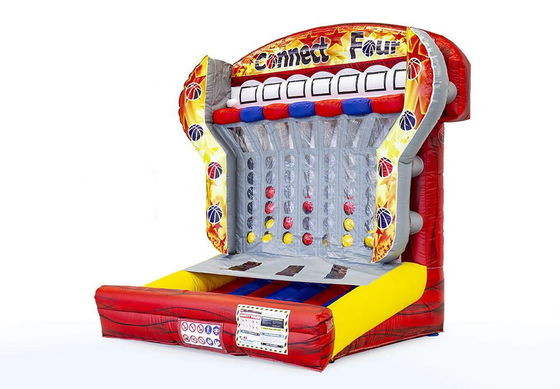 Colorido juego de tiro a blanco de conexión inflable 4 en una fila para desafíos comerciales