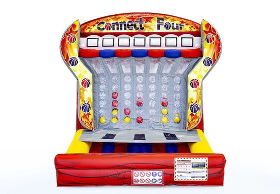 Colorido juego de tiro a blanco de conexión inflable 4 en una fila para desafíos comerciales
