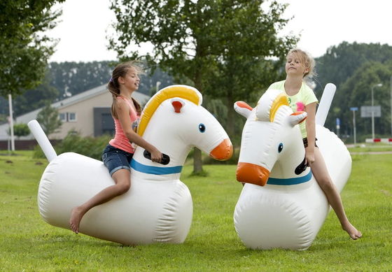 Juegos deportivos interactivos Inflables Caballo de carreras de Derby para niños y adultos Materia PVC