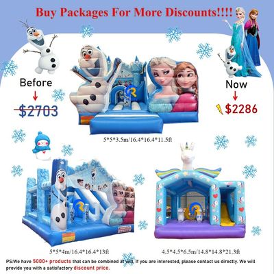 0.55mm PVC Vinyl Tarpaulin Inflatable Combo Castillo tobogán para niños en el parque de diversiones